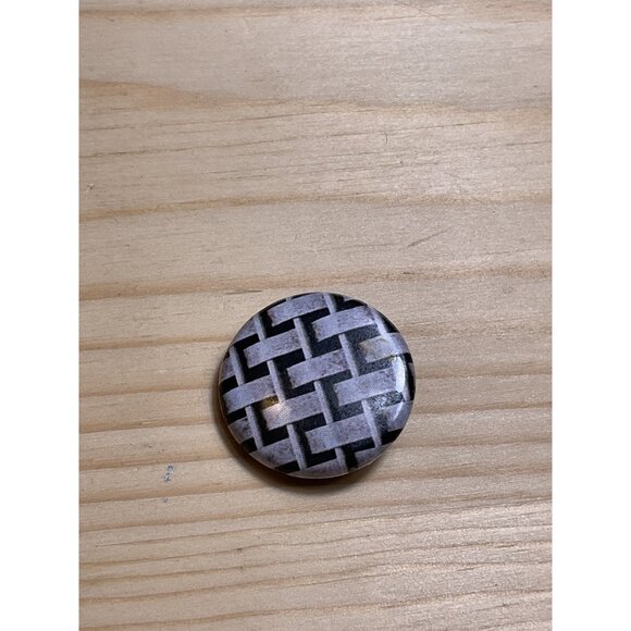 Vintage Lack Basket Weave Metal Button - Picture 1 of 3